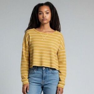 Striped Mustard Long Sleeve Top